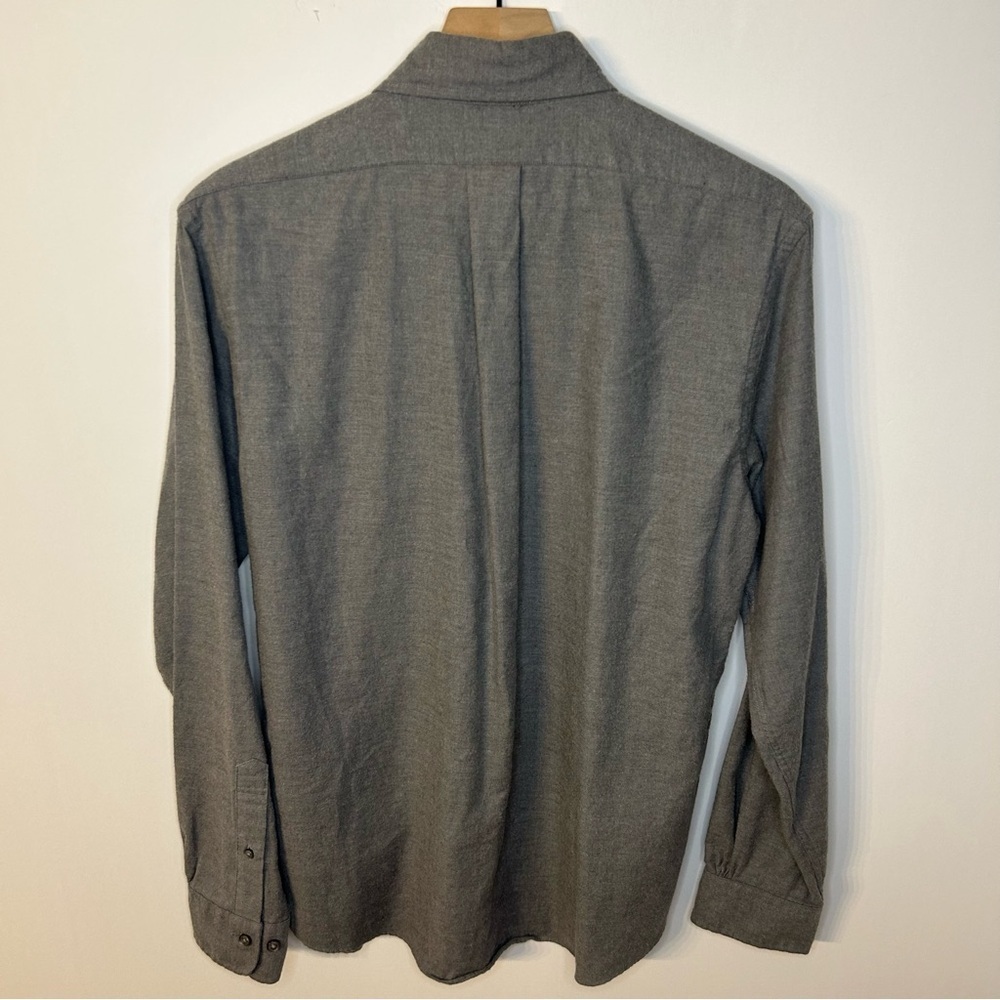 Brooks Brothers Regent Fit Gray Flannel Button Down Collar Shirt, Size Medium - Picture 7 of 9